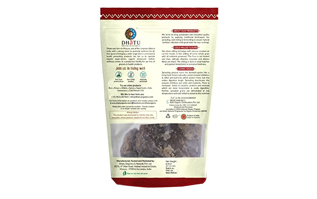 Dhatu Certified Organic Palm Jaggery   Pack  250 grams